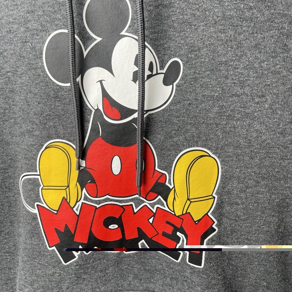 Disney Mickey Mouse Gray Small Long Sleeve Unisex Hoodie Pullover‎ Sweatshirt